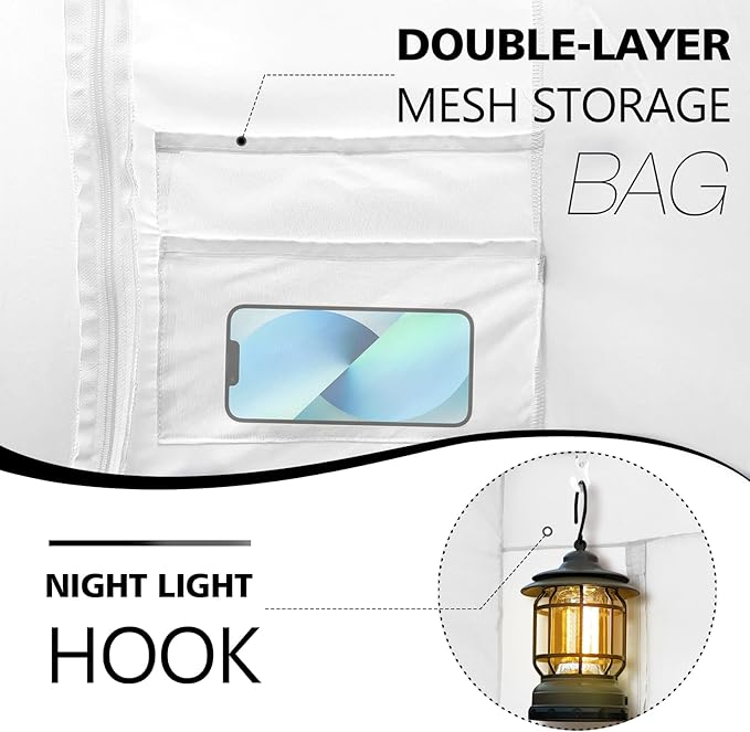 Bed Tent Bed Canopy Full Size Tents for Adult and Kids- Portable Dream Tent Indoor Sleeping Tents 70% Blackout with 3 Doors Breathable Big Space Tents