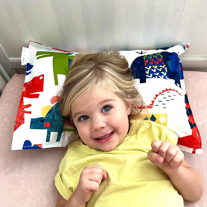 ALVABABY Toddler Pillowcases Fits 13 x 18 or 12x 16 Kids Pillow Cover Cotton Baby 2pcs Envelope Kids Pillowcases for Boys Girls Sleeping and Travel 2TPW27