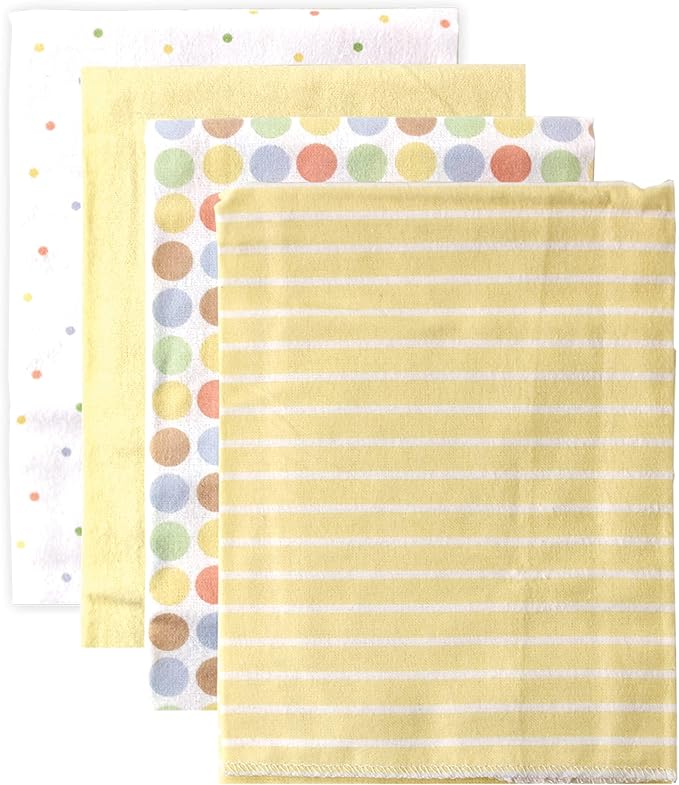 Luvable Friends Unisex Baby Cotton Flannel Receiving Blankets, Yellow, One Size