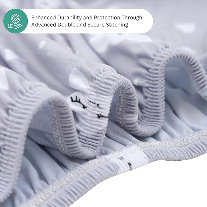 Bassinet Sheets for Ronbei, Baby Joy, Nordmiex, INFANS Baby Bassinet Bedside Sleeper, 3 Pack, 33x20 Inch, Ultra Soft, and Breathable Snug Fit, Unisex Boys Girls, Gray White (Moon, Stars, Clouds)