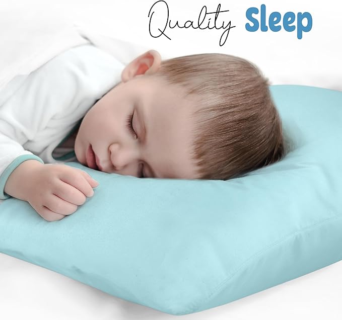 Utopia Bedding Toddler Pillow Cases - 2 Pack - Envelope Closure - Soft Brushed Microfiber Fabric - Shrinkage and Fade Resistant Pillow Covers 14 X 20 Inches (Toddler, Spa Blue)