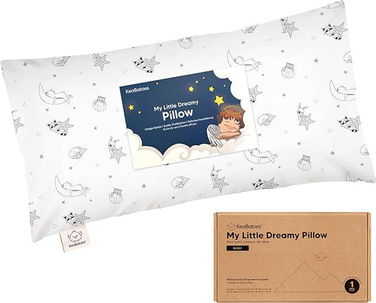 Toddler Pillow with Pillowcase - 10x18 My Little Dreamy Pillow, Organic Toddler Pillows for Sleeping, Kids Pillow, Small Pillows, Toddler Travel Pillows for Sleeping, Toddler Bed Pillows (Slumber)