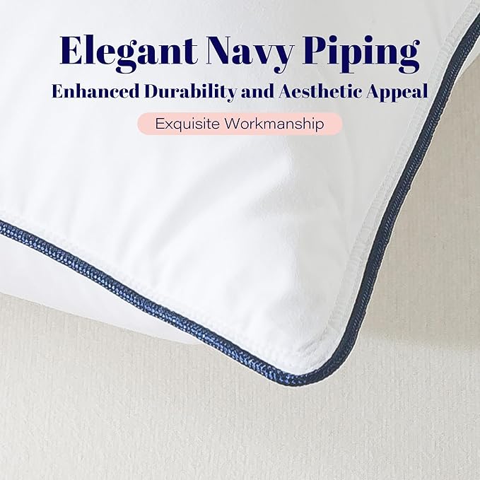 Cosybay Goose Feather and Down Bed Pillow, Premium Medium White Pillow Inserts for Sleeping, Luxury Bedding Pillows for Side and Back Sleepers, Queen Size, 20x28 Inches, 1 Pack