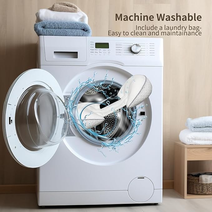 Pregnancy Pillows, PE Filling Body Pillow for Sleeping with Breathable Mesh Cover, Detachable and Adjustable Double-Sided Support for Back, HIPS, Legs and Belly Maternity Pillow (White)