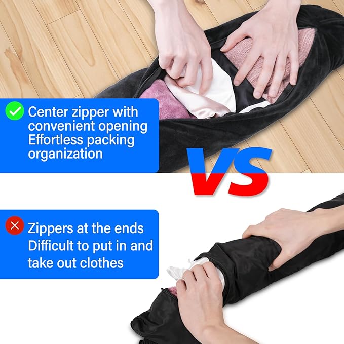 Travel Pillow You Stuff with Clothes, Stuffable Travel Pillow Transforms Into Extra Luggage Without Excess Fees, Stuffable Neck Pillow Fits 3+ Days of Travel Essentials with Pocket