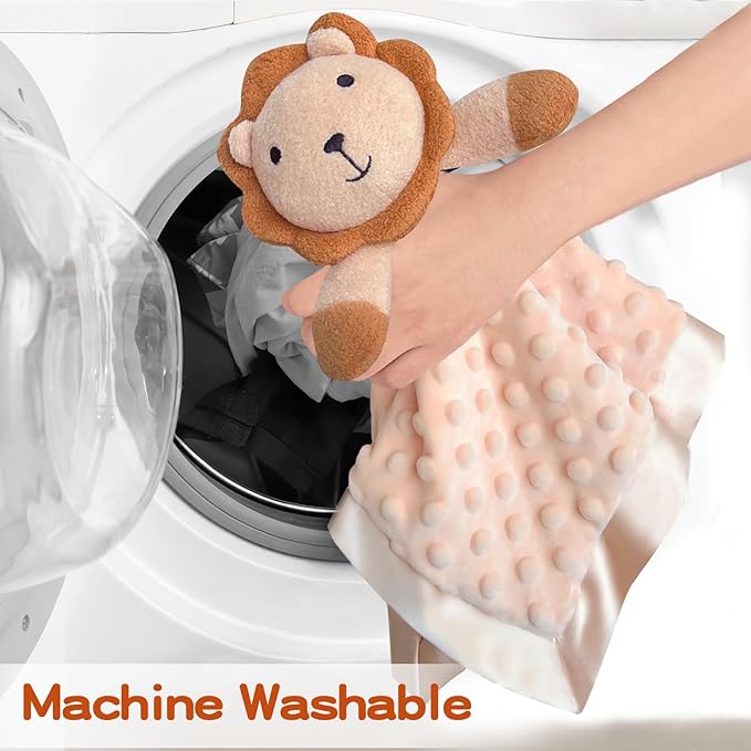 Lion Baby Security Blanket Loveys for Babies Girls, 16" Soft Baby Lovey Blanket, Baby Snuggle Stuffed Animals Blankie, Baby Girls Gifts for Infant and Toddler