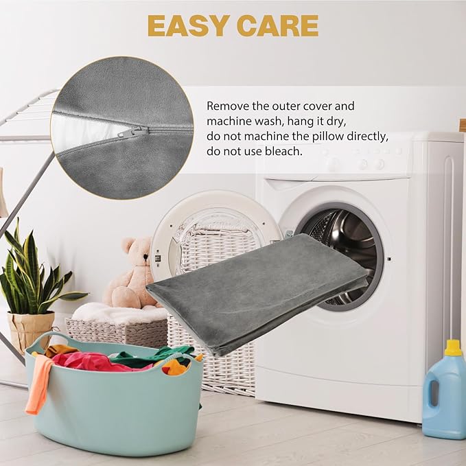 Outdoor Camping Pillow Lightweight,Compact Firm Supportive Compressible Pillow, Travel Pillow Cases, Removable Pillow Cover,Sleeping, Camping,Memory Foam Washable Pillow - Medium