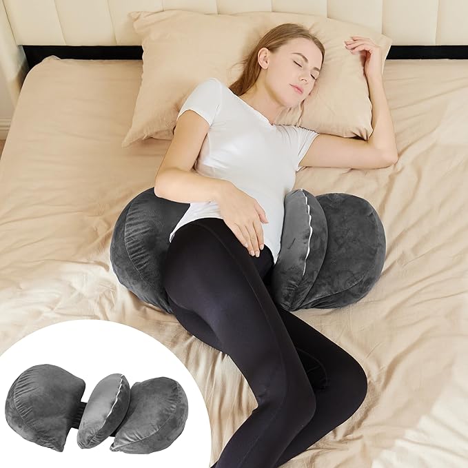 Pregnancy Pillow for Pregnant Women Sleeping, Maternity/Pregnancy Body Pillow Support for Back, Legs, Belly, HIPS of Pregnant Women Grey, Small