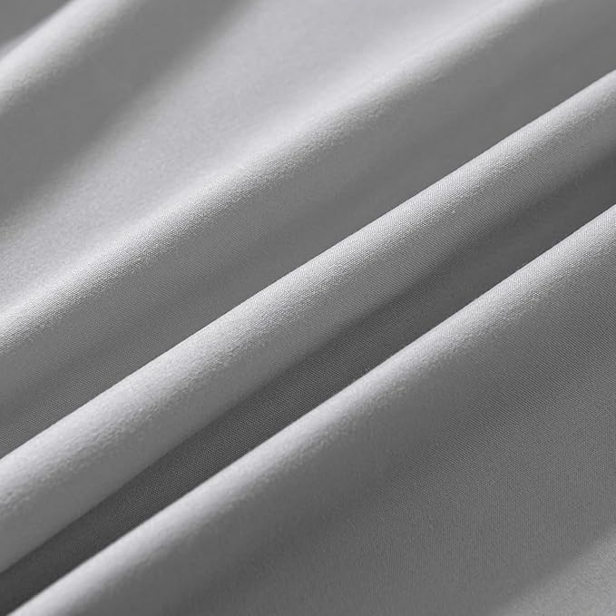 Bed Skirt Queen Size Ruffled Bed Skirt with Split Corners, 18 Inch Drop Dust Ruffle Bed Skirt with Platform, Light Gray (Queen - 18" Drop)