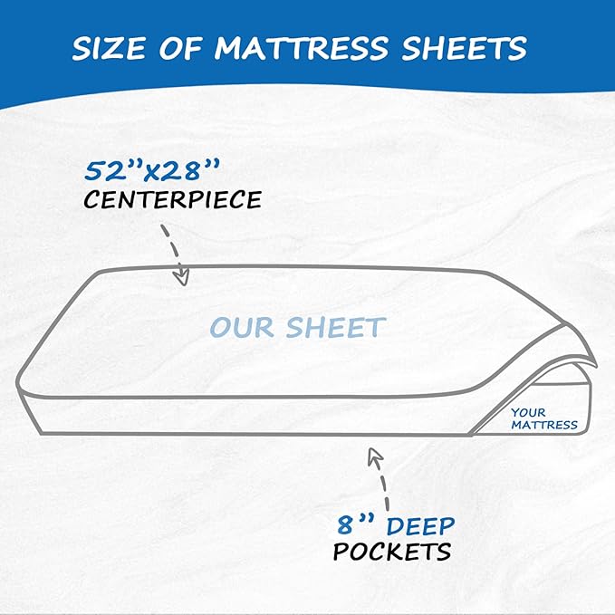 Crib Sheets for Boys 2 Pack Baby Crib Sheets for Standard Crib Mattress Snug Fit Microfiber Fitted Crib Sheet, White & Grey