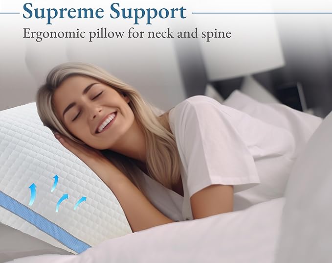 California Design Den Luxury King Size Bed Pillow - Adjustable Loft Memory Foam - Soft Down Alternative - Cooling Luxury Hotel Pillows for Back, Stomach or Side Sleepers - Medium Soft, CertiPUR-US