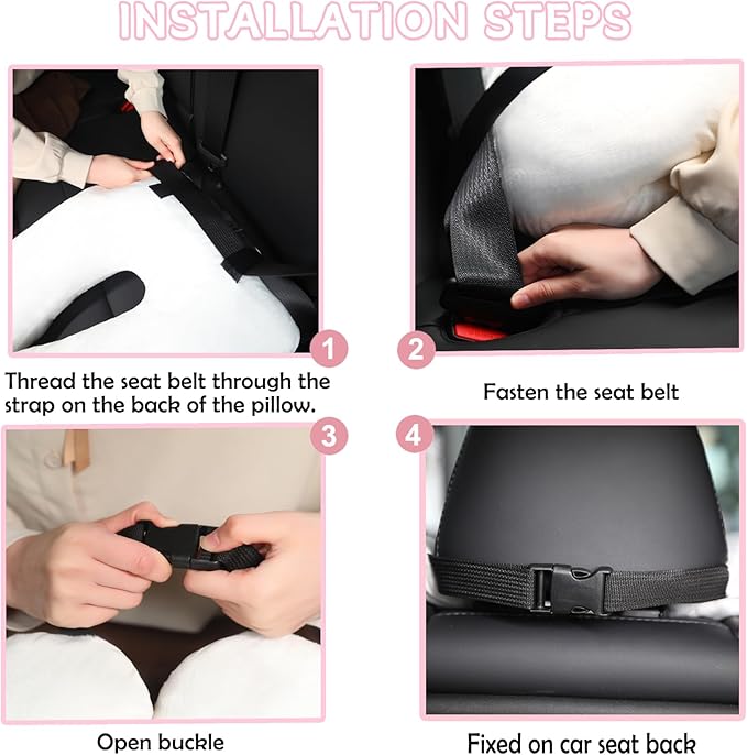 Kids Travel Pillow for Car Seat with Hand Muff, Cartoon Neck & Headrest Seat Belt Pillow for Car Road Trips Long-Distance Travel Sleeping Pillow for Adults and Children, Koala