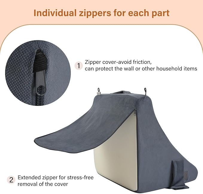 Reading Pillow,Back Pillow for Bed Sitting Up,Back Support Pillow with Arms,Chair Pillow,Bed Pillow for Sitting Up,Adult Backrest Pillow for Watching TV/Gaming/Resting in Couch&Floor-19IN,4PCS