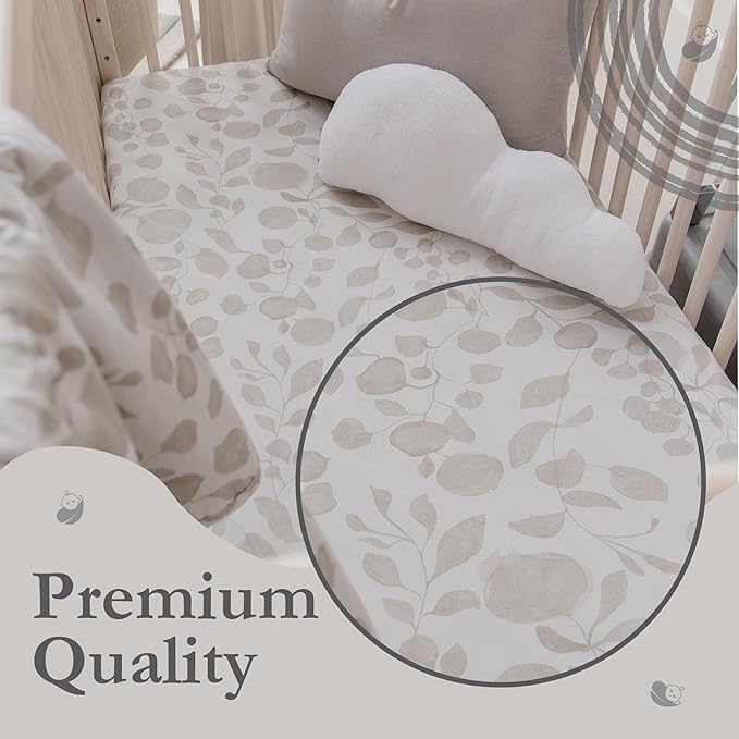 Crib Sheets - Crib Sheets Girl -Crib Sheets Boy - Jersey Sheets - Nursery Bedding - Toddler Bedding Sets for Girls - Toddler Bedding Sets for Boys - Baby Crib Sheets - OILO Studio Crib Sheet Leaf