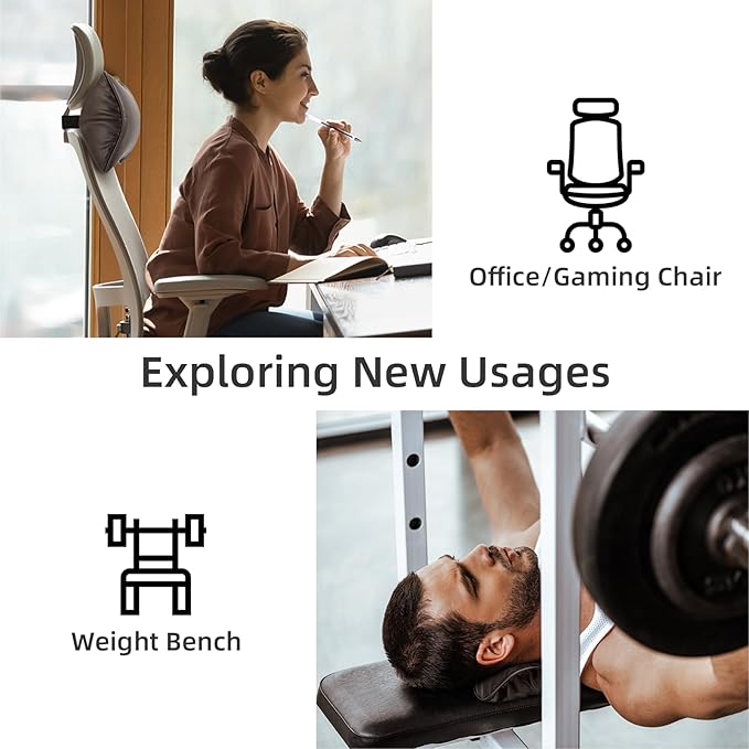 Car Neck Pillow, Car Headrest Pillow for Driving with 2.2" Rear View Blind Spot Mirrors, Memory Foam Car Pillow for Cervical Support, Vehicle Headrest Pillow for Car Seat, Brown