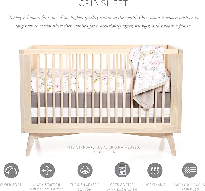 Crib Sheets - Crib Sheets Girl -Crib Sheets Boy - Jersey Sheets - Nursery Bedding - Toddler Bedding Sets for Girls - Toddler Bedding Sets for Boys - Baby Crib Sheets - OILO Studio Crib Sheet Fawn