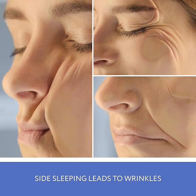 SLEEP & GLOW Omnia Beauty Pillow Anti-Age Blemish Defense with Copper Pillowcase Fights Sleep Wrinkles Orthopedic Memory Foam for Sleeping on Back and Side (Made in Italy)