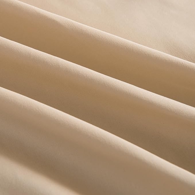 Bed Skirt Queen Size Ruffled Bed Skirts with Split Corners, 12 Inch Drop Dust Ruffle Bed Skirt with Platform - Queen, 12 Inch, Light Camel