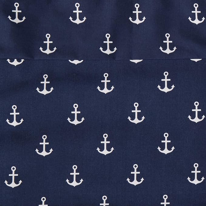 Amazon Basics Kid's Soft Easy-Wash Lightweight Microfiber 3-Piece Sheet Set, Twin, White Anchors, Printed