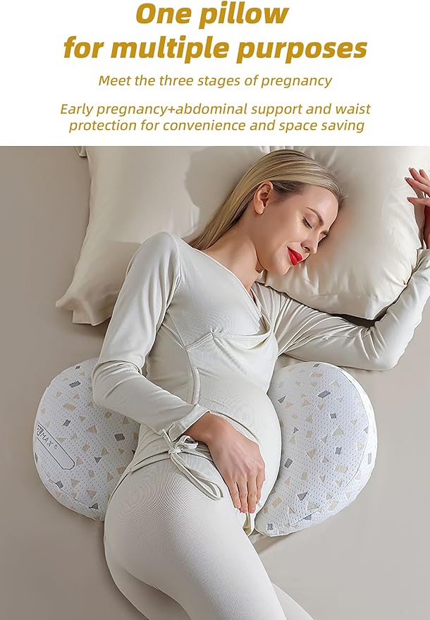 Pregnancy Pillows for Sleeping, Soft Pregnancy Pillow Side Sleeper with Detachable and Adjustable Pillow Cover, Maternity Body Pillow for Pregnancy Belly/Back Support