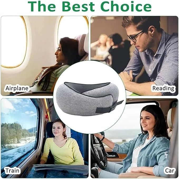 Travel Pillow - 2024 New Travel Neck Pillow, Memory Foam Travel Pillow, Memory Foam Travel Neck Pillow for Airplanes, Travel Neck Pillow, Foam Travel Pillow (Buckle Style)