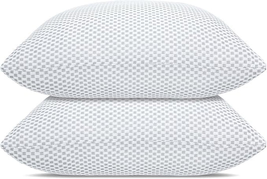 Shredded Memory Foam Pillows, Queen Size Bed Pillows for Sleeping 2 Pack,Washable Removable Cover,Pillows Suitable for Stomach,Back and Side Sleepers.