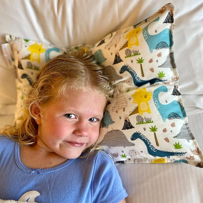 ALVABABY Toddler Pillowcases, Fits 13 x 18,12x 16 Kids Pillow, 2 Pack Cotton Baby Children Sleep Pillow Cover Envelope Travel Pillow Cases for Boys Girls, Arrows Dinosaurs, 2TPW10