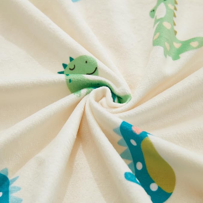 Baby Blanket for Boys Girls Super Soft Blanket,Fluffy Cool Lightweight Baby Receiving Blankets,Double Layer with Dotted Backing for Toddler Nursery (Green, dinosaur30*40in)
