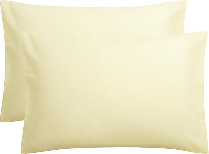 Toddler Pillowcase Set of 2 PC 600 TC 100% Egyptian Cotton Toodler 14x20 Inch Small Travel Pillow Case Envelope Closer Decorative Soft Cozy Travel Kids Nursery Preschool Pillow Cases, Ivory Solid