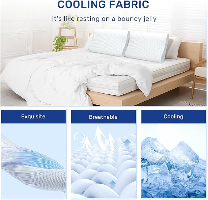 Memory Foam Pillows Neck Pillow Bed Pillow for Sleeping, Ergonomic Cervical Pillow for Neck and Shoulder Pain Relief,Orthopedic Contour Pillow for Side Back Stomach Sleeper