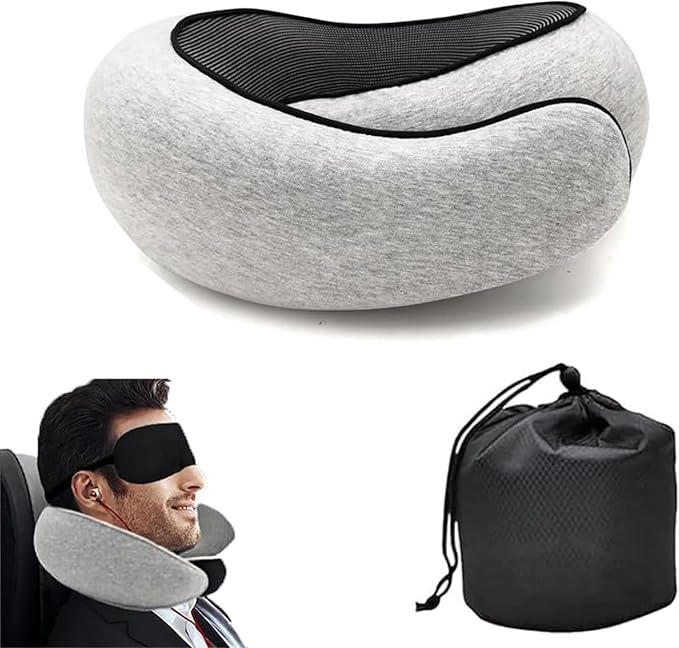 Travel Pillows for Airplanes,2024 New Travel Pillow,Travel Neck Pillow Neck Pillow Airplane Memory Foam Travel Pillow Neck Pillow for Traveling Suitable for Airplanes,Offices and Cars (Light Gray)