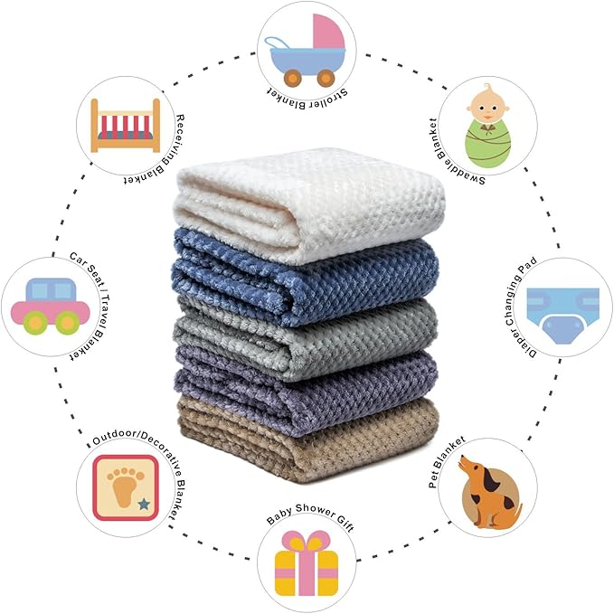 Fuzzy Blanket or Fluffy Blanket for Baby, Soft Warm Cozy Coral Fleece Toddler, Infant or Newborn Receiving Blanket for Crib, Stroller, Travel, Decorative (28Wx40L, XS-Coffee)