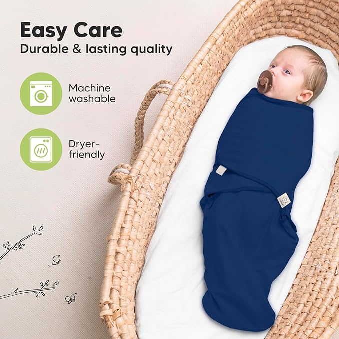 KeaBabies 3-Pack Organic Baby Swaddle Sleep Sacks -Newborn Swaddle Sack, Ergonomic Baby Swaddles 0-3 Months,Swaddles for Newborns, Baby Sleep Sack, Baby Swaddle Blanket Wrap,Baby Essentials (Frost)