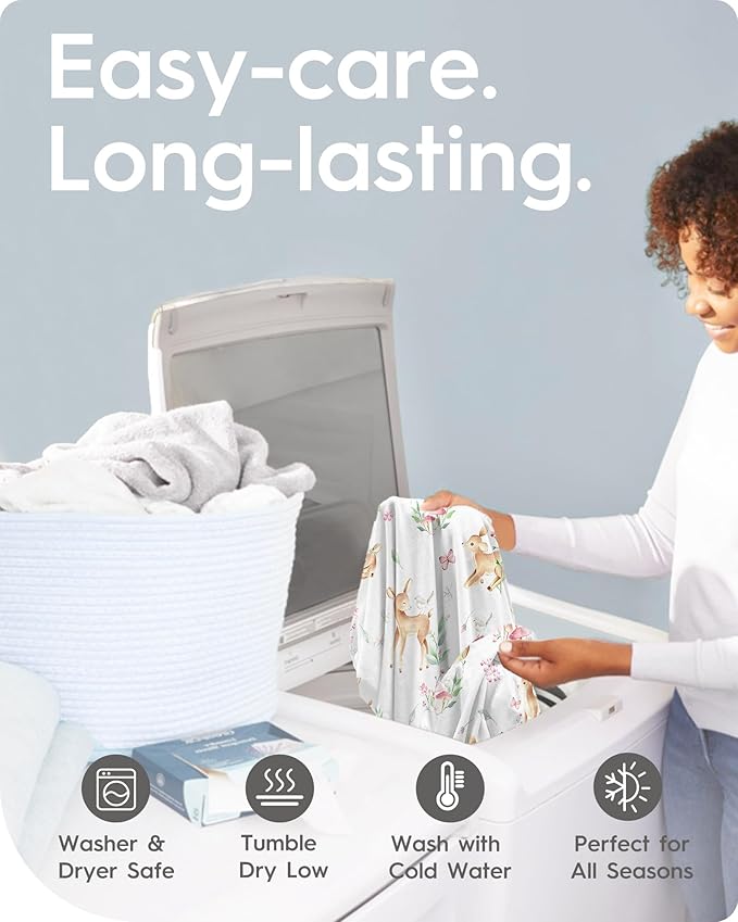 Crib Sheets Netural for Girls Boys, Premium Soft Crib Mattress Fitted Sheet, Ultra Breathable Baby Sheets, Super Stretchy Baby Bed Sheets 28x52x9 Extra Deep Pocket