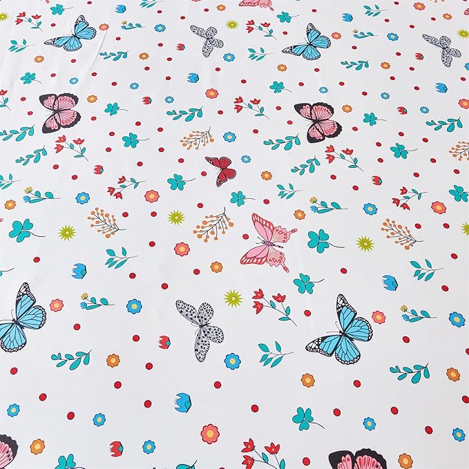 RYNGHIPY Girls Bed Sheets Twin: Butterfly Sheets Set for Girls Kids Bedsheets Deep Pocket 100% Microfiber Print Sheet Pillowcase Sets (Multicolor,Twin)