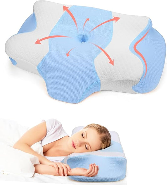 Cervical Pillow for Neck Pain Relief, Memory Foam Pillow for Sleepin, Ergonomic Contour Pillows, Orthopedic Pillow with Washable Pillowcase, for Side Back Stomach Sleepers