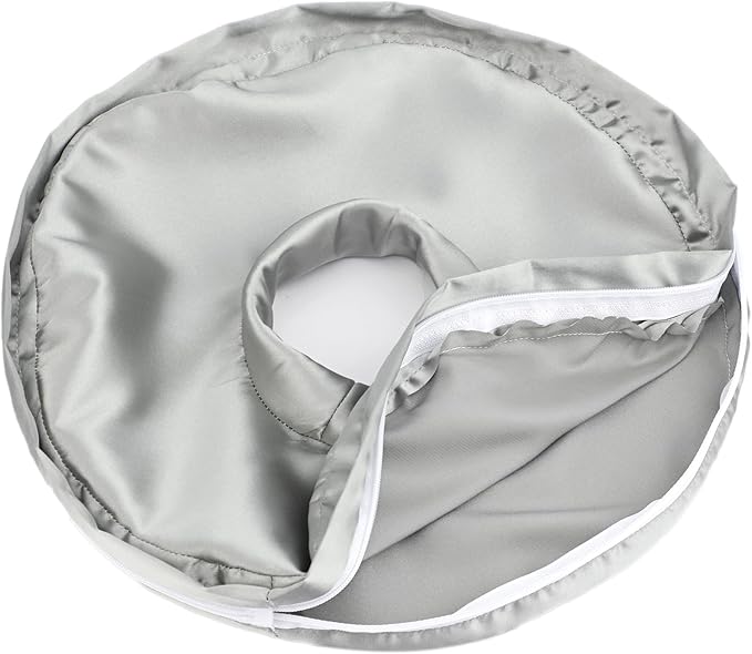 Washable Ear Piercing Pillowcase Luxury Satin Ear Hole Silky Pillowcase for Pierced Ear Side Sleepers Ear Inflammation Pressure Sore Pain Relief Support Neck Head Silver Gray