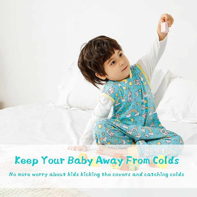 WONDAY Toddler Sleeping Sack, Sleep Sack 2t-3t, Sleep Sack Baby Wearable Blanket, Sleeping Bag Toddler Baby Sleep Sack with Feet, Sleeveless Sleep Sack for Toddlers