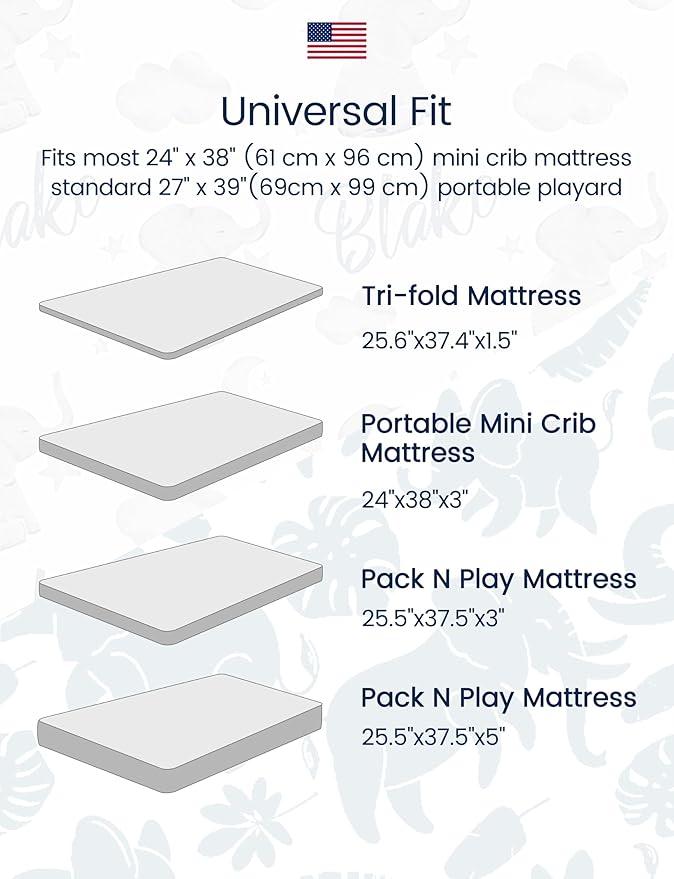 TotAha Premium Soft Pack n Play Sheets, Super Stretchy Jersey Knit Mini Crib Sheets Fitted, Silky Comfort Graco Pack and Play Mattress Sheets, 2 Pack