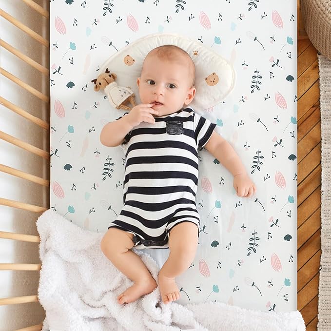 Pack n Play Fitted Sheet. 2 Piece Mini Crib Sheet. Elastic Playard Sheet. Portable Sheet Set. Elastic Convertible Playard Set. Compatible with Graco Pack n Play. (Leaves & Deer)