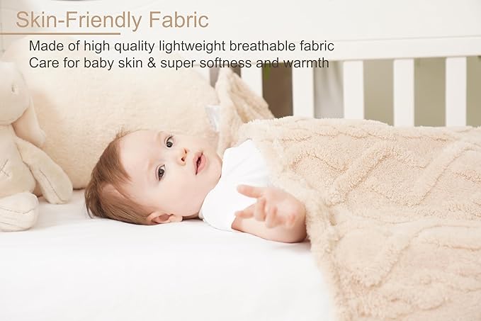 Sherpa Baby Blanket for Girls Toddlers Fleece Fluffy Fuzzy Blanket for Baby,Soft Warm Cozy Fleece Blanket,Receiving Blanket for Infant Newborn (beige, 30 * 40, rhombus twist)