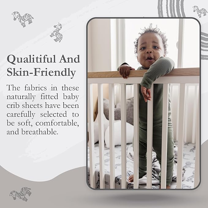 Crib Sheets - Crib Sheets Girl -Crib Sheets Boy - Jersey Sheets - Nursery Bedding - Toddler Bedding Sets for Girls - Toddler Bedding Sets for Boys - Baby Crib Sheets - OILO Studio Crib Sheet Zebra