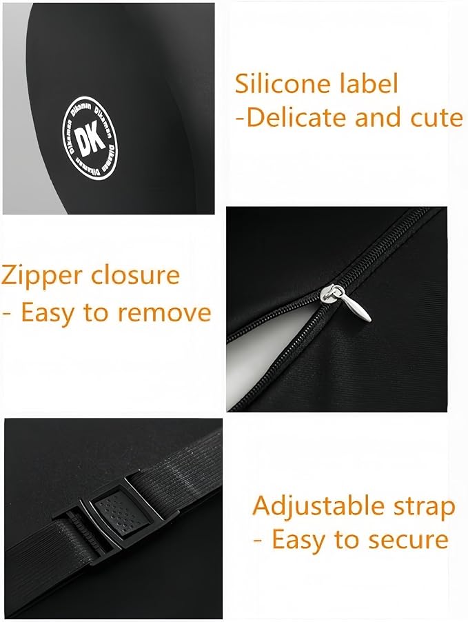 Car Seat Back Support and Car Neck Pillow Kit, Ergonomic Design headrest Lumbar Support for Neck Back Pain Relief Improve Sitting Posture (Black)