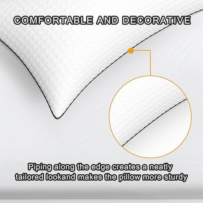 Bed Pillows for Sleeping Kig Size Set of 4,Cooling Breathable Pillows for Side and Back Sleepers Down Alternative Filling Luxury Soft