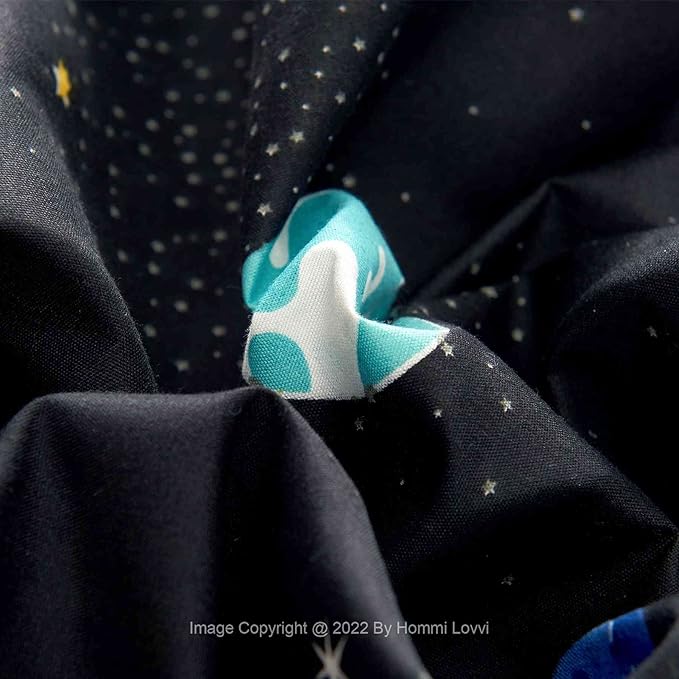 Space Planets Print Kids Bed Canopy, Girls Princess Bed Canopy Dreamy Room Decor, Soft Hanging Reading Nook Play Tent Canopy, Extra Large Full Size Bed Canopy with String Light