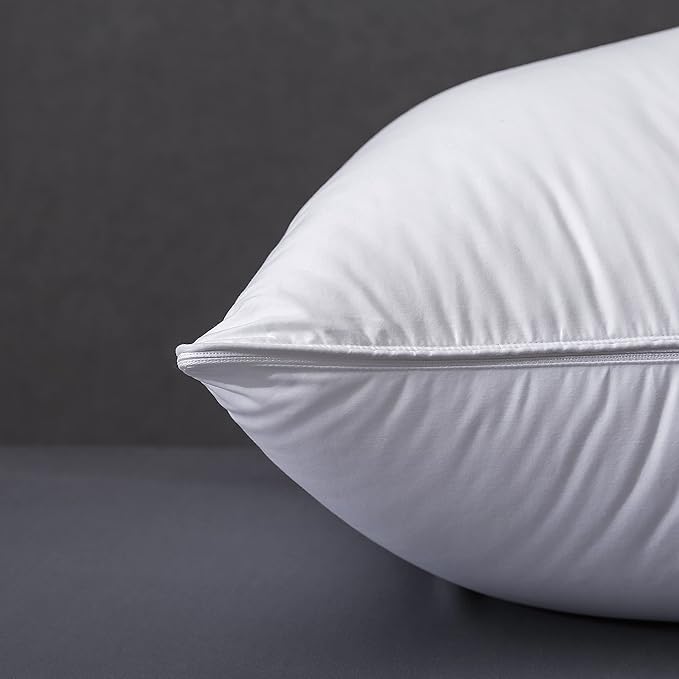 Three Geese Adjustable 2 in 1 Pillow,Assemblable Bed Pillow,Soft Cotton Cover Blend,Good for Side and Back Stomach Sleeper,Queen Size,Packaging Include 2 Pillows