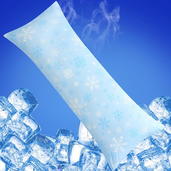 Cooling Body Pillow Case for Hot Sleepers - Floral Body Pillow Cover Cooling Double Side Arc-Chill Q-Max>0.5 Cooling Fiber - Breathable Cooling Body Pillow Cover with Zipper (20" x 54")