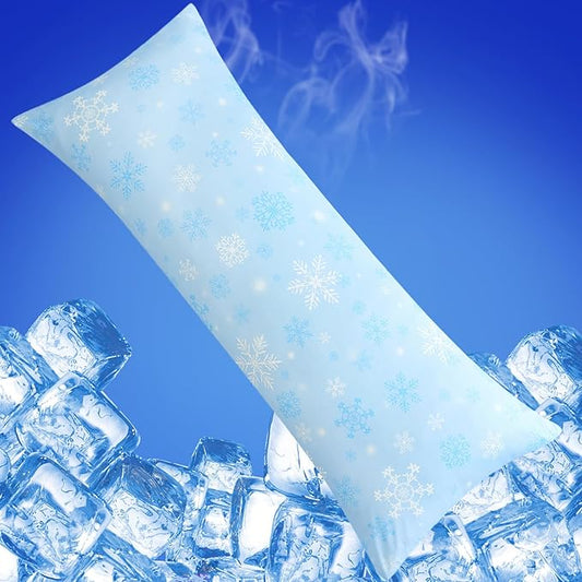 Cooling Body Pillow Case for Hot Sleepers - Floral Body Pillow Cover Cooling Double Side Arc-Chill Q-Max>0.5 Cooling Fiber - Breathable Cooling Body Pillow Cover with Zipper (20" x 54")