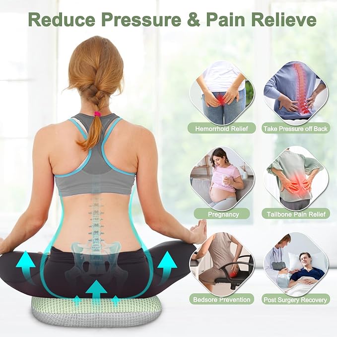Bed Sore Cushion for Butt Hemorrhoid Pillow Sitting Donut Pillow for Tailbone Pain Relief Pressure Ulcer Coccyx Cushion After Surgery Pressure Sores Pads Medical Donut Seat Cushion