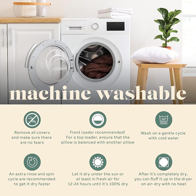 ComfyDown 50/50 Down Feather Blend ComfyDream Bed Pillow for Sleeping, Egyptian Cotton Cover, Made in USA, Queen Size (King)